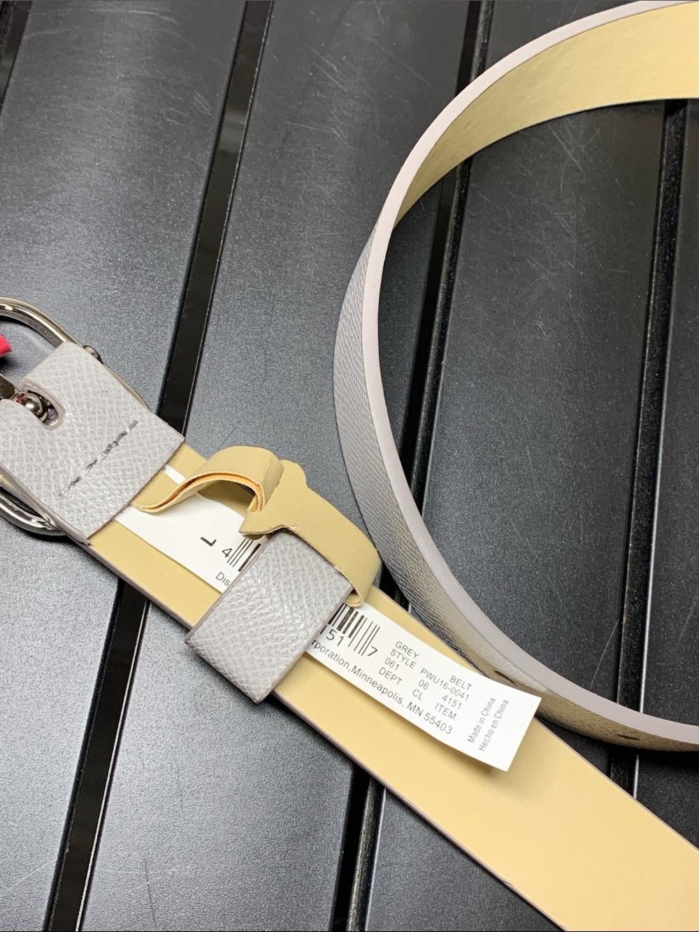 Merona Grey Belt Size L - Picture 8 of 12